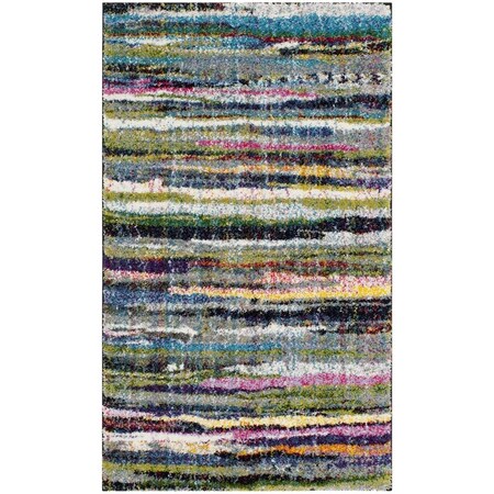 Flowers First 3 x 5 ft. Fiesta Shag Power Loomed Rug, Multi Color - Small Rectangle FL1889463